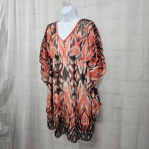 Speed Control Terra Cotta Black Aztec Mini Dress Boho Hippie Festival M - Picture 5 of 11